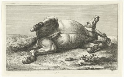 Horses Killed in Action Lying on Its Back by Jan van Huchtenburgh  